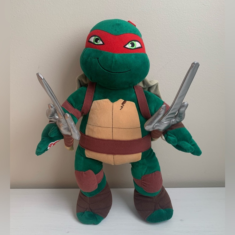 Build a Bear TMNT Teenage Mutant Ninja Turtles RAPHAEL 18" Plush w/Sai Weapons